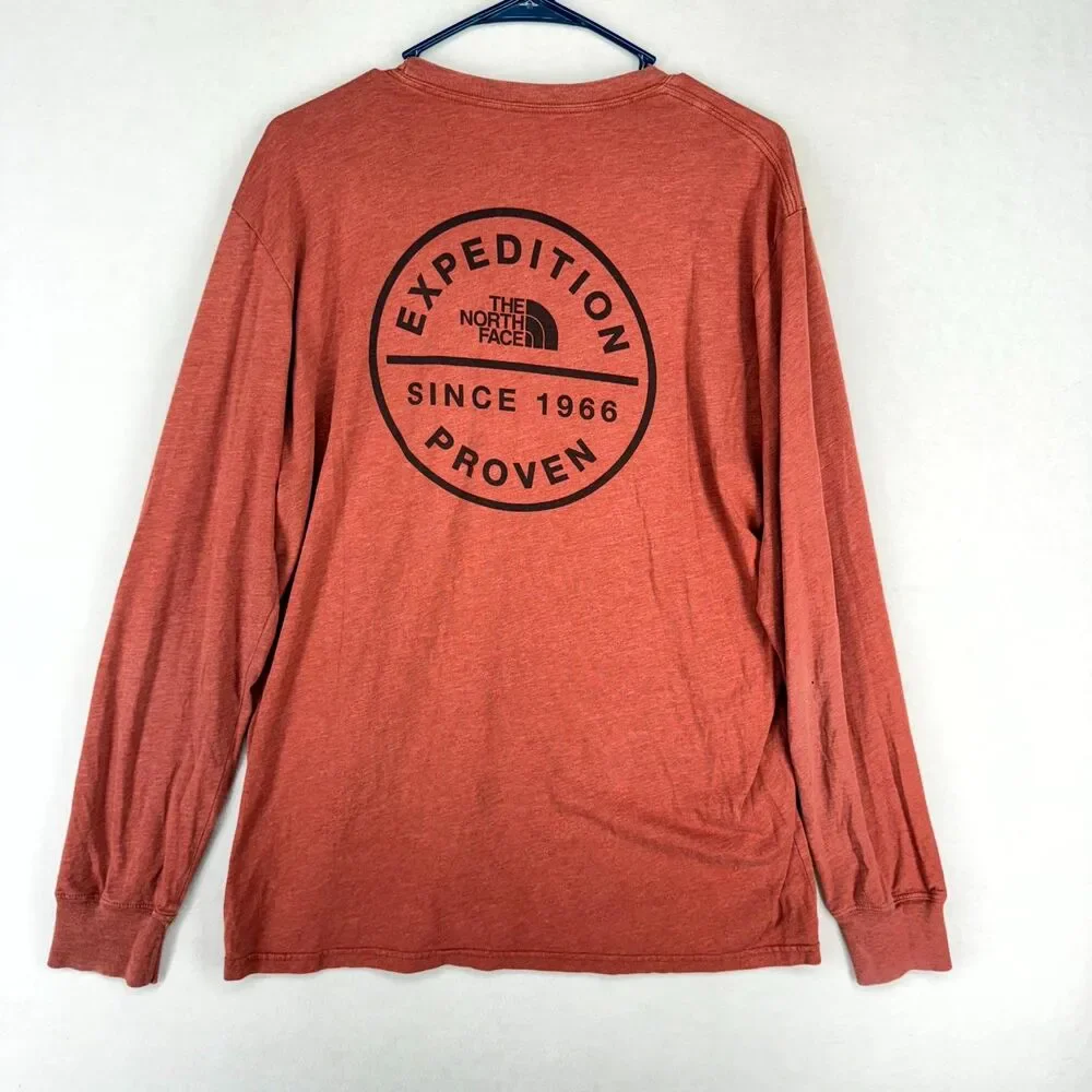 The North Face Red‎ Embroidered Logo Long Sleeved Tee Mens Size L